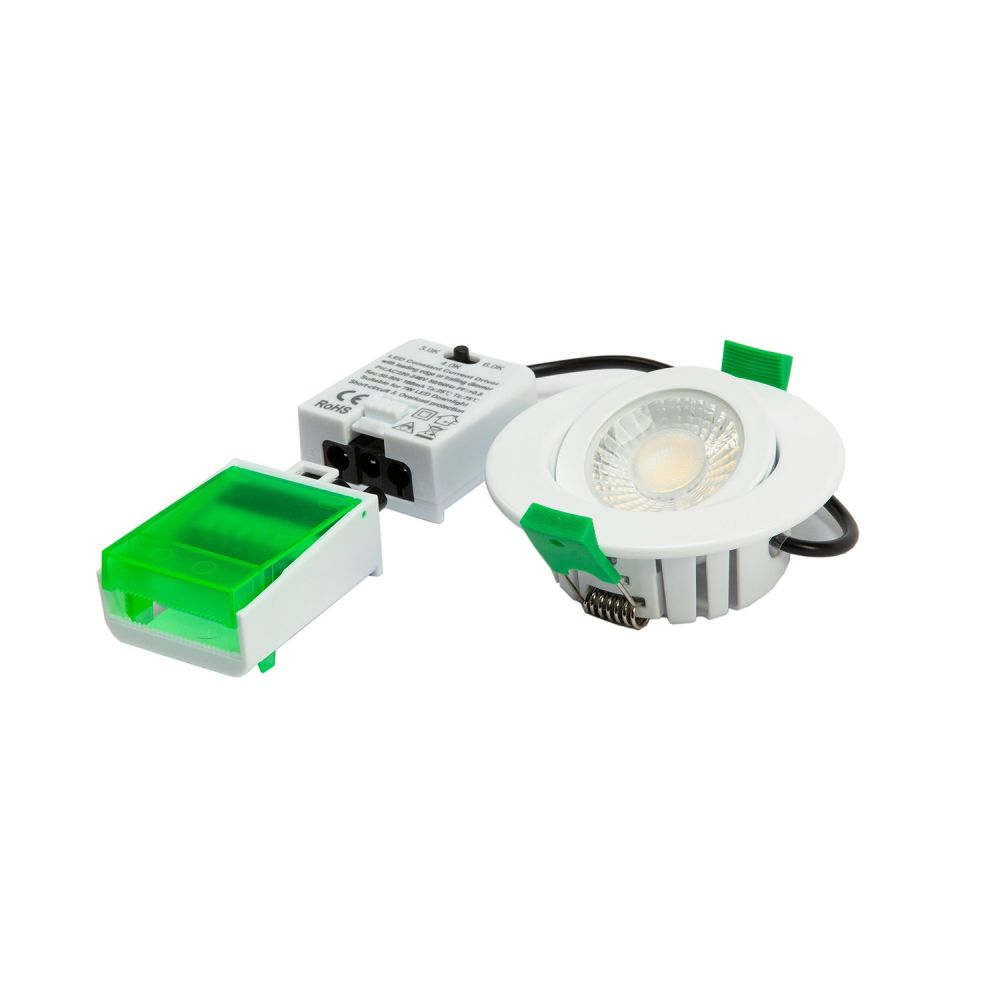 Spiros White IP65 Fire-Rated Tiltable LED Downlight