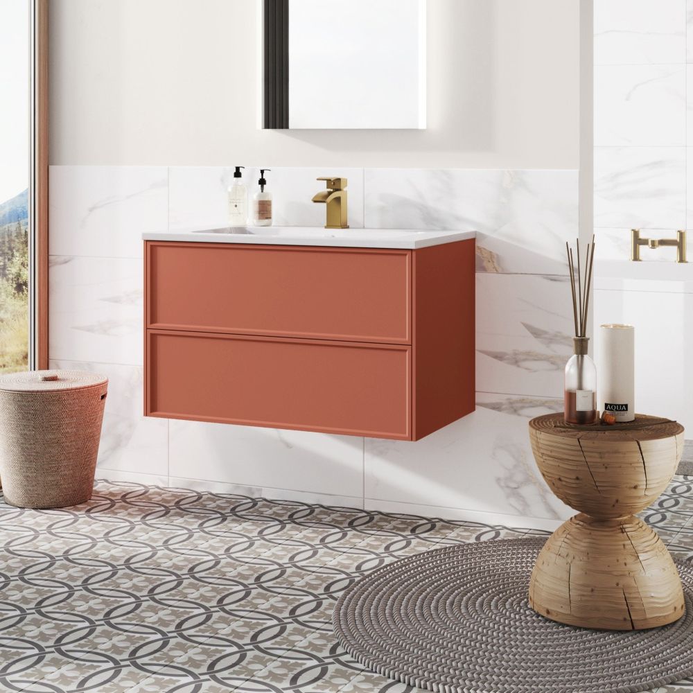 Kendal Rose Wall Hung Vanity Unit 800mm