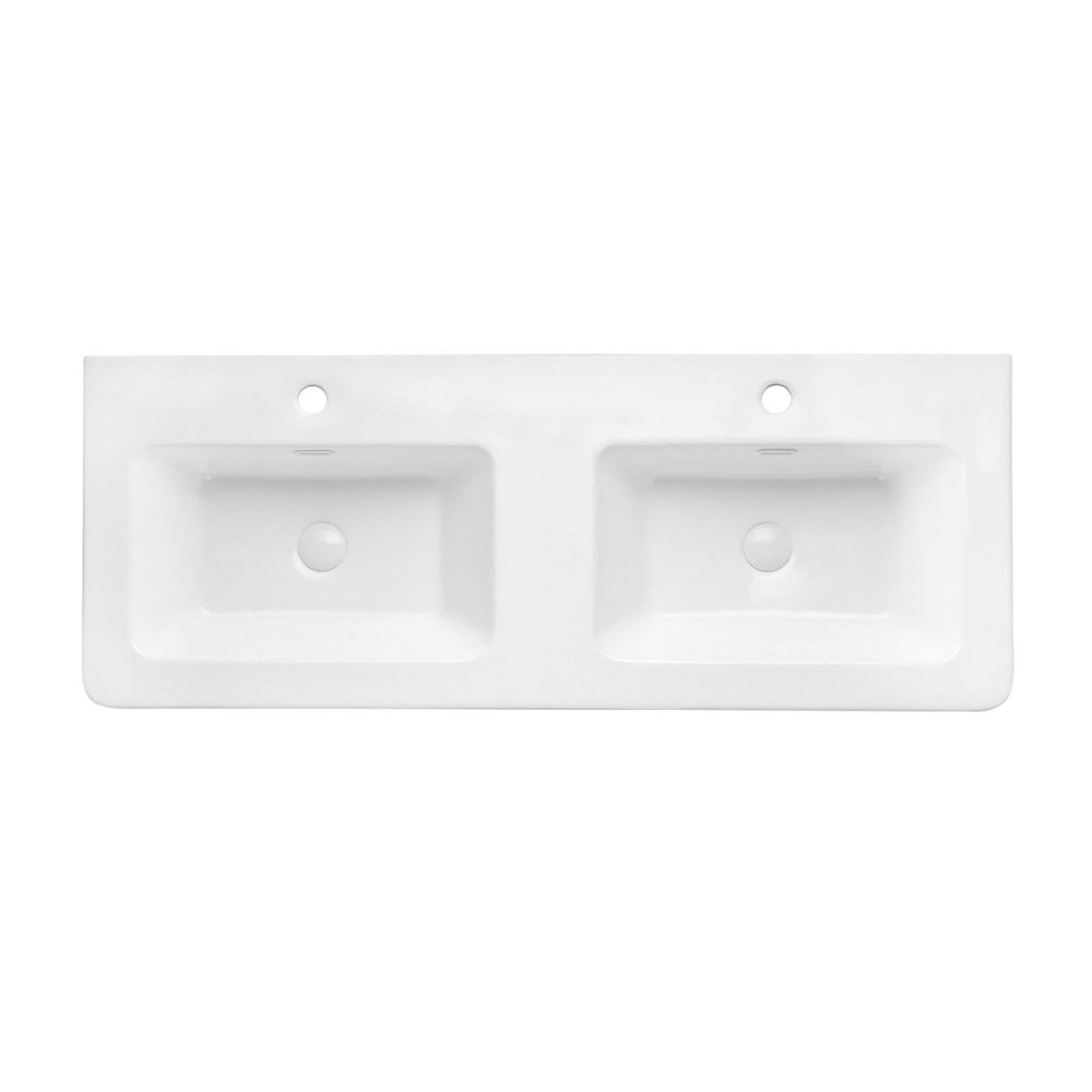 Ellis Matt White Floor Standing Vanity Unit with Ceramic Basin 1200mm - Ceramic Basin view 1