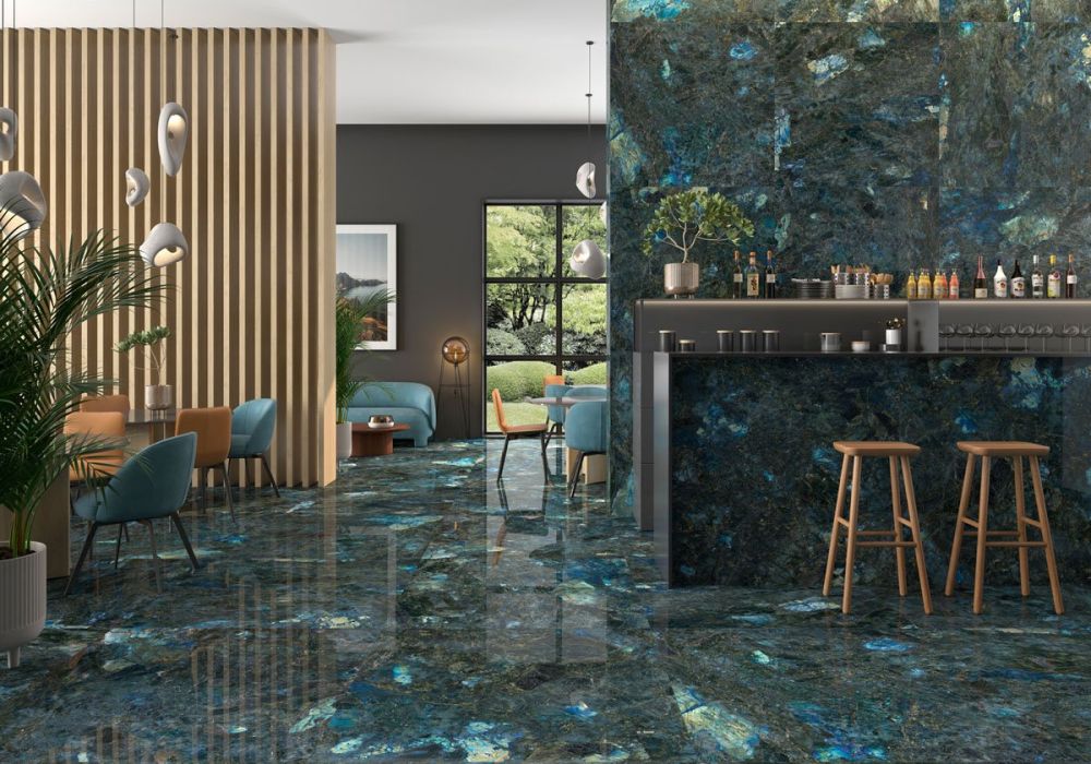 Gemstone Blue Super Polished Porcelain Tile 1200x600mm