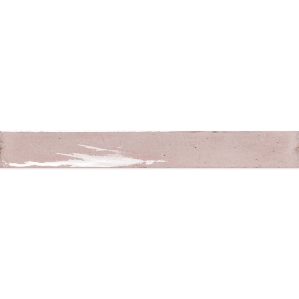 Capri Pink Gloss Ceramic Brick Tile - 400x50mm