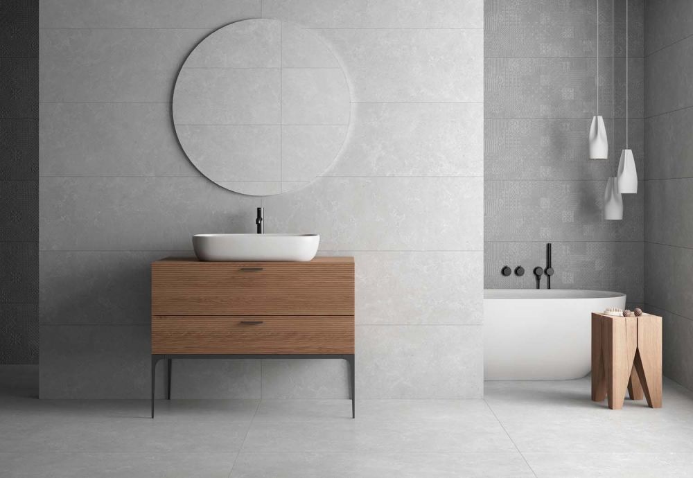 Houston Matt Grey Ceramic Tile 1200x400mm