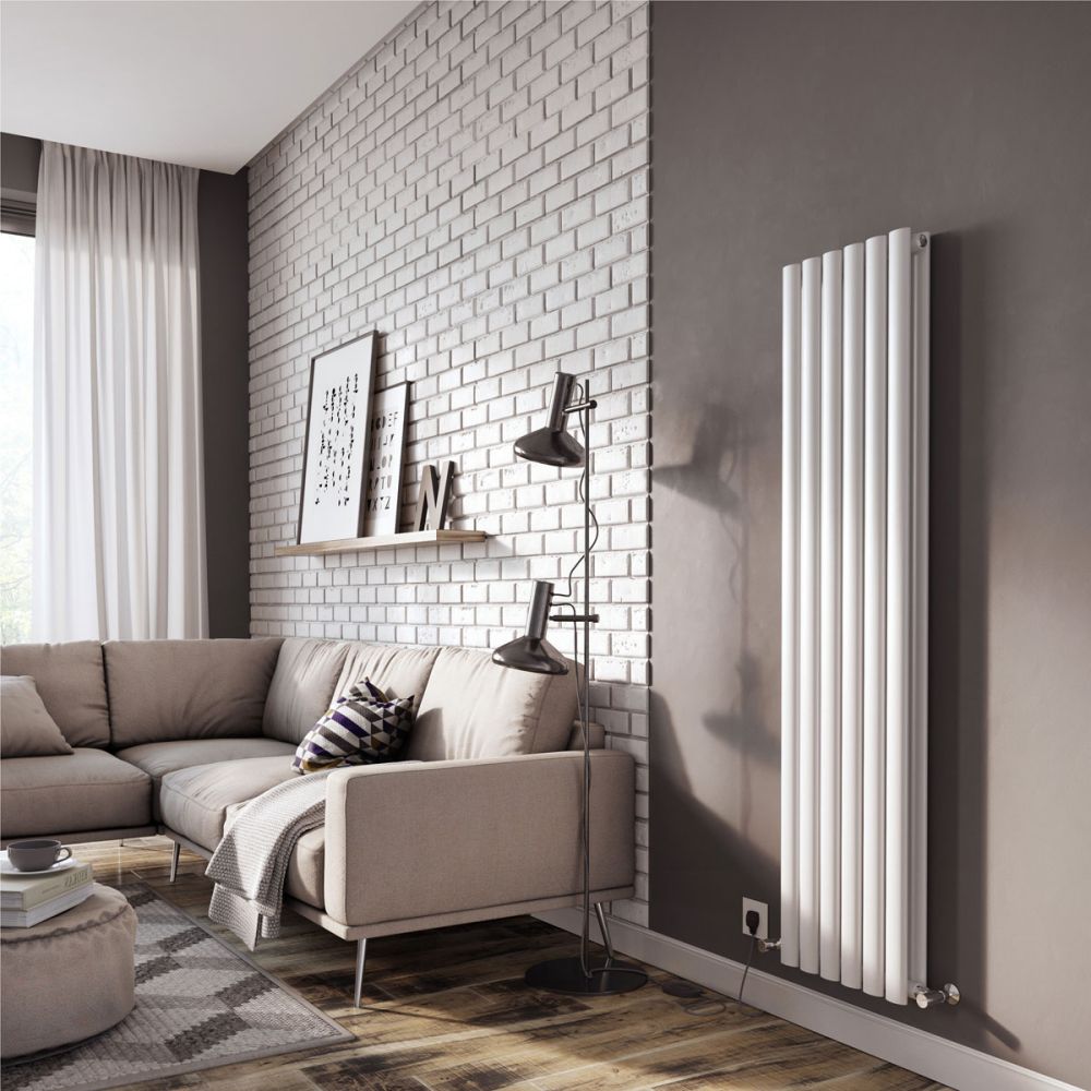 Islington White Double Vertical Radiator 1500x350mm