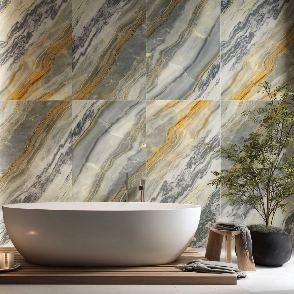 Magnito Green Marble Porcelain Tile 600x1200mm