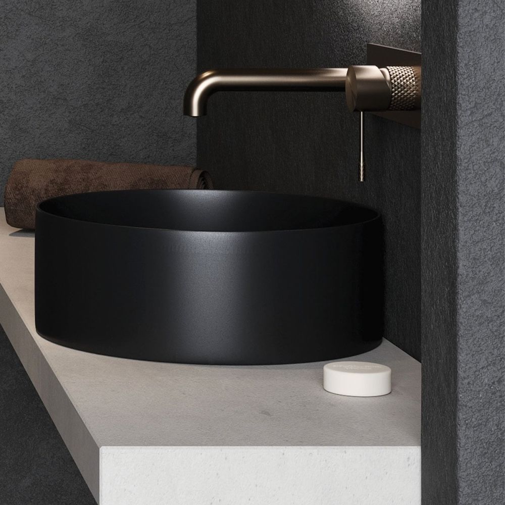 Damon Black Round Countertop Basin