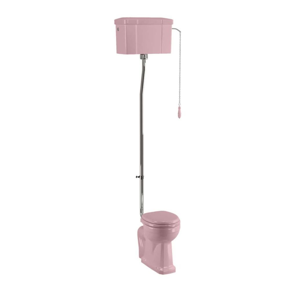Burlington Confetti Pink High Level Toilet with Soft Close Seat