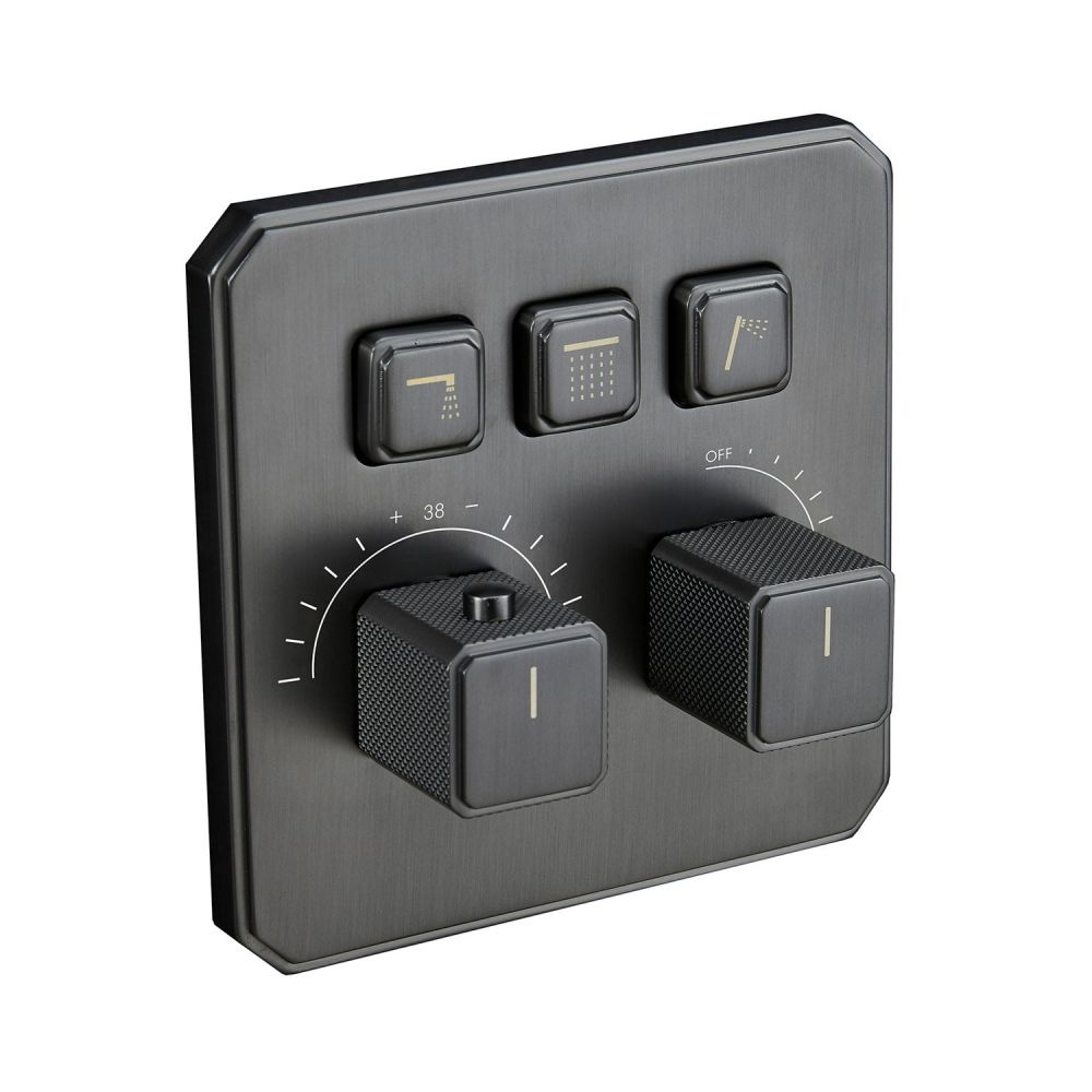 Flint Triple Outlet Concealed Valve Shower Pack - Gunmetal