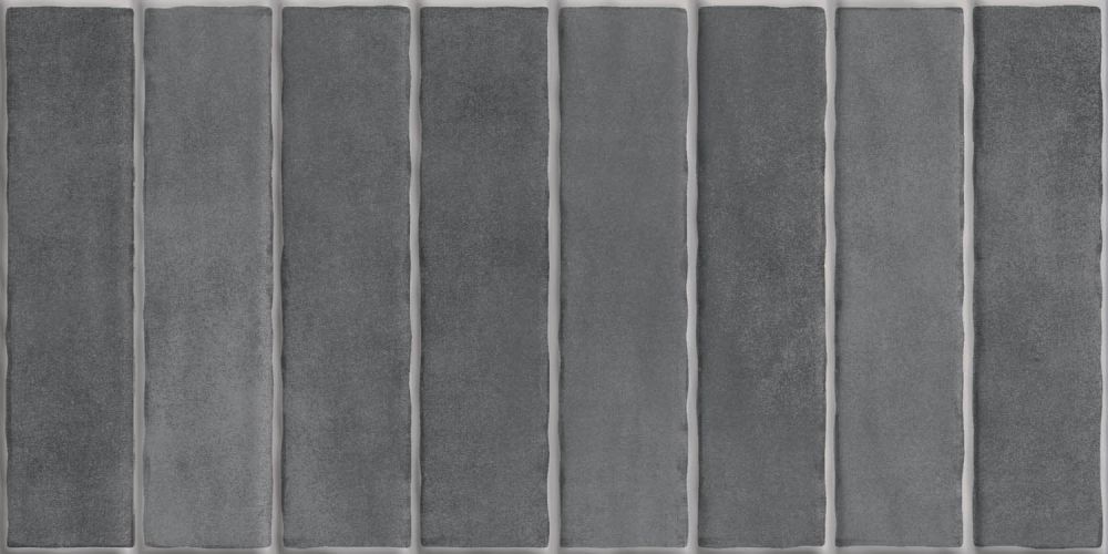 Santorini Grey Stripe Gloss Ceramic Tile 600x300mm