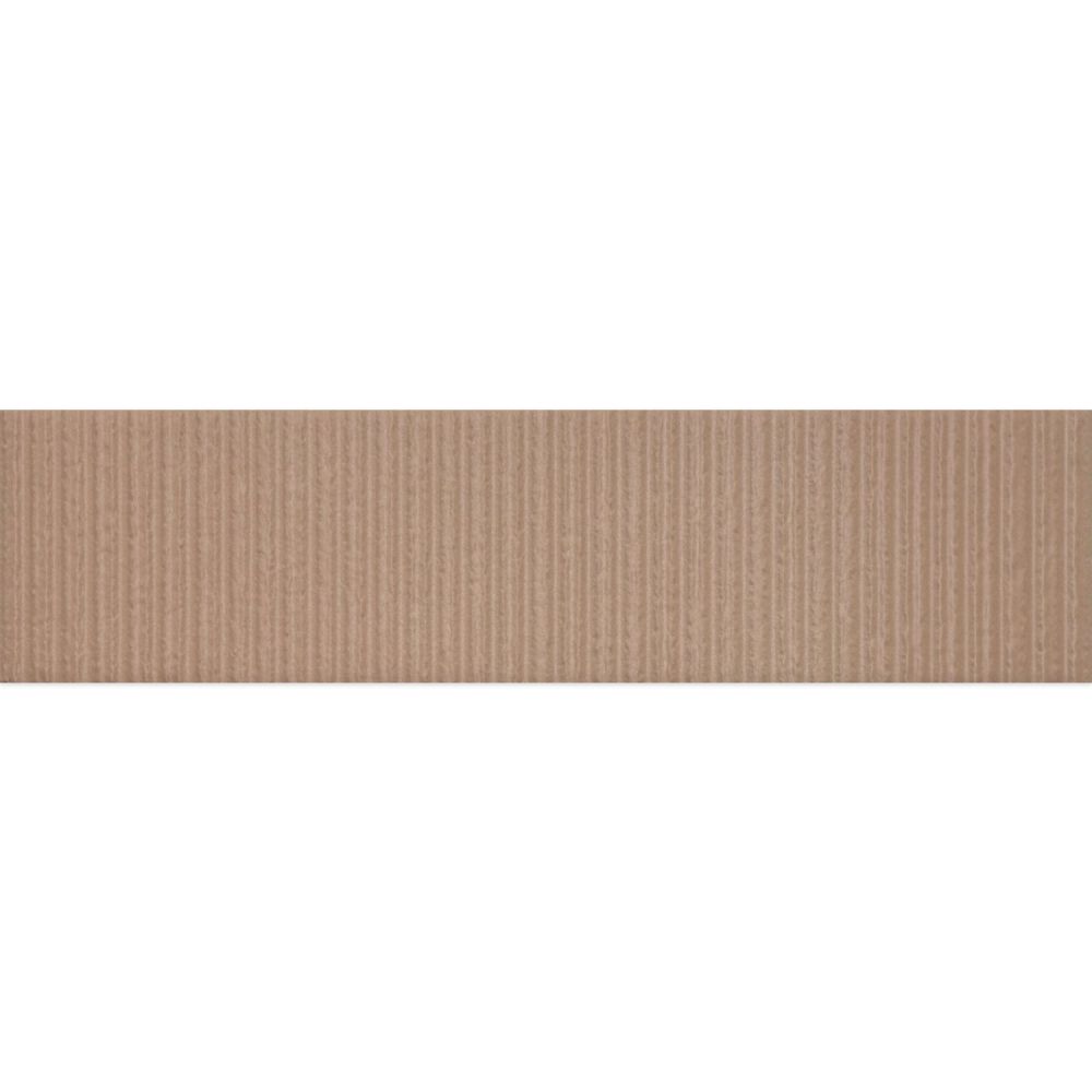 Viera Coto Brown Ribbed Matt Ceramic Brick Tile - 75x300mm