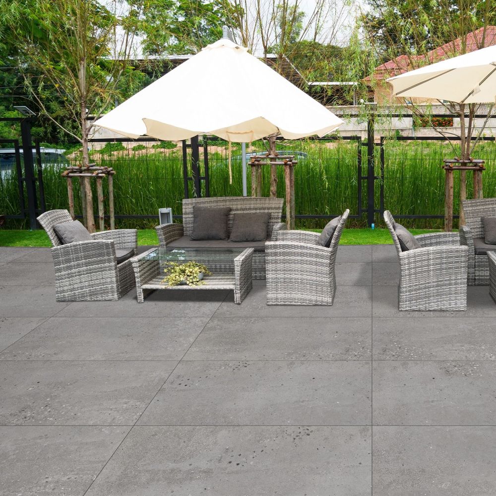 Pompeii Grey Outdoor Matt Porcelain Tile 600x600mm