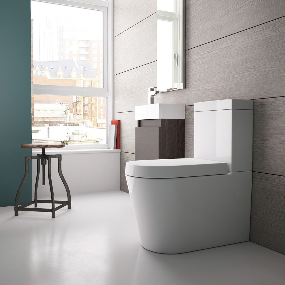 Froxfield Close Coupled Toilet & Soft Close Seat in Modern Bathroom Setting
