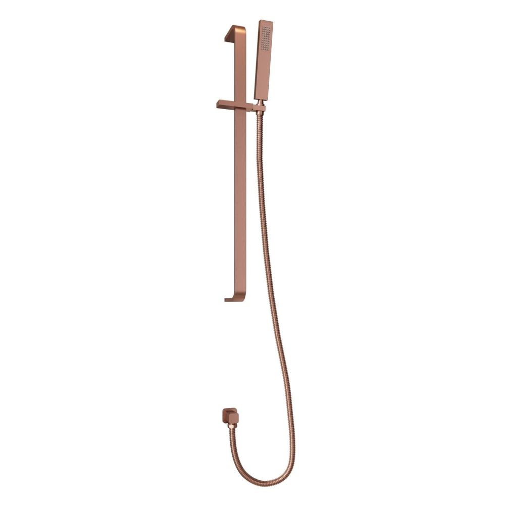 Liva Brushed Bronze Dual Outlet Square Shower Pack with Fixed Head & Slider Rail