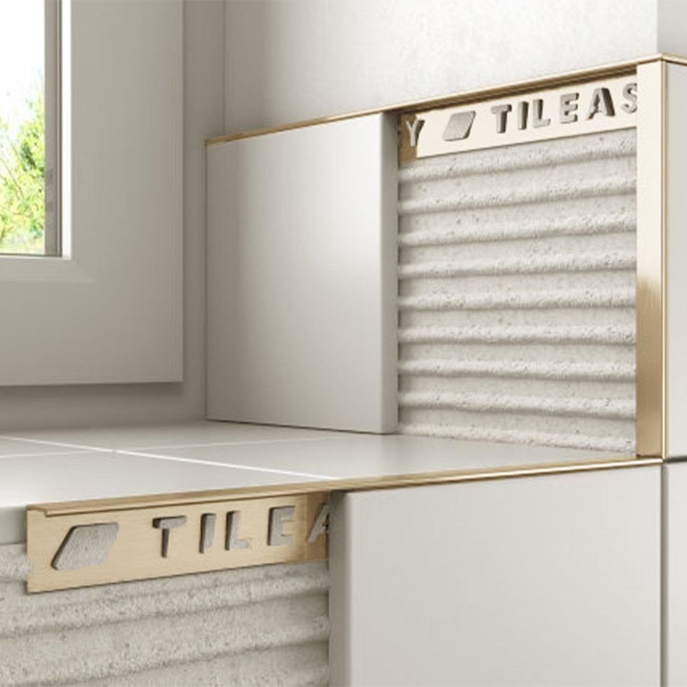Tileasy Square 12mm Matt Gold Tile Trim