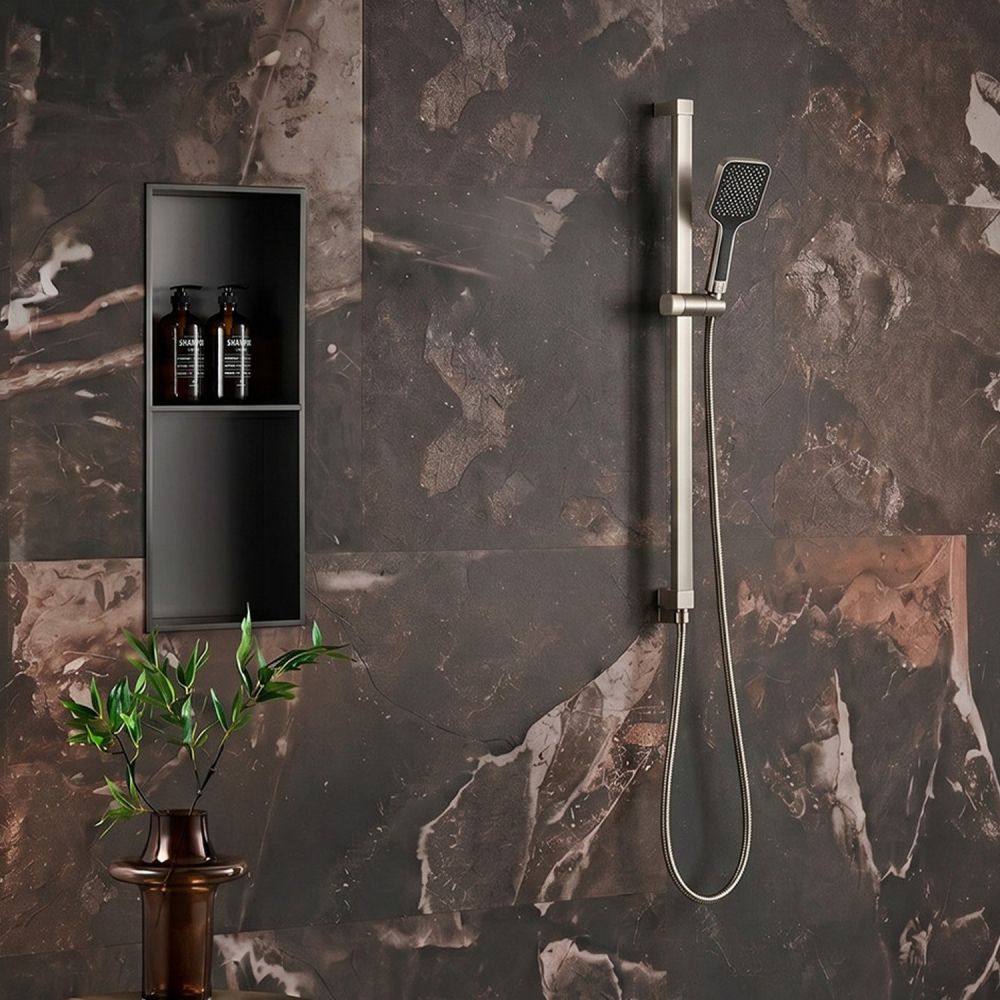 Flint Brushed Nickel Square Shower Slide Rail Kit