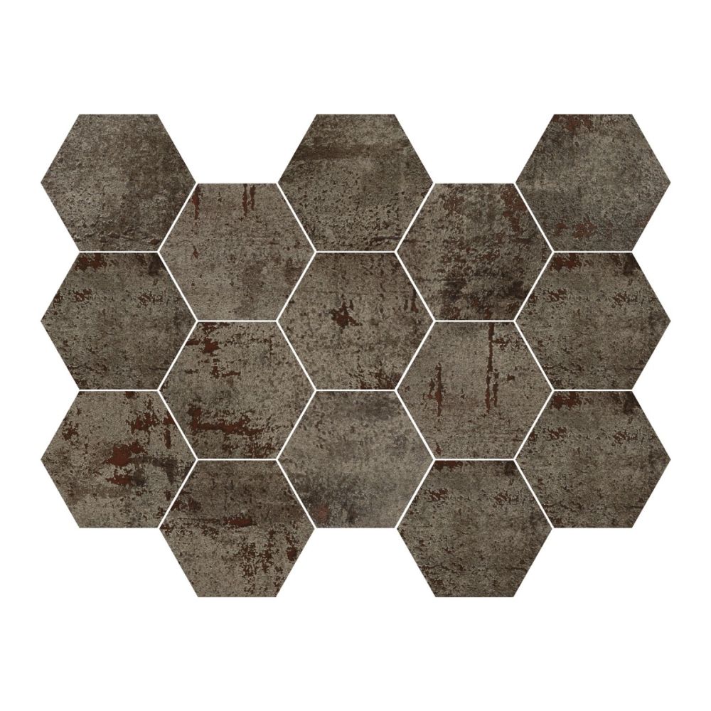Metallon Hexagon Steel Mosaic 225x325mm