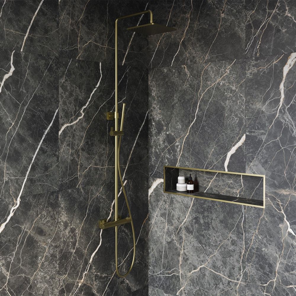 Thane Brushed Gold Thermostatic Exposed Shower Pack