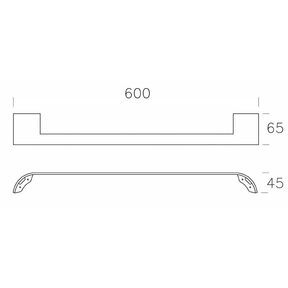 Jenka Single Towel Rail 600mm
