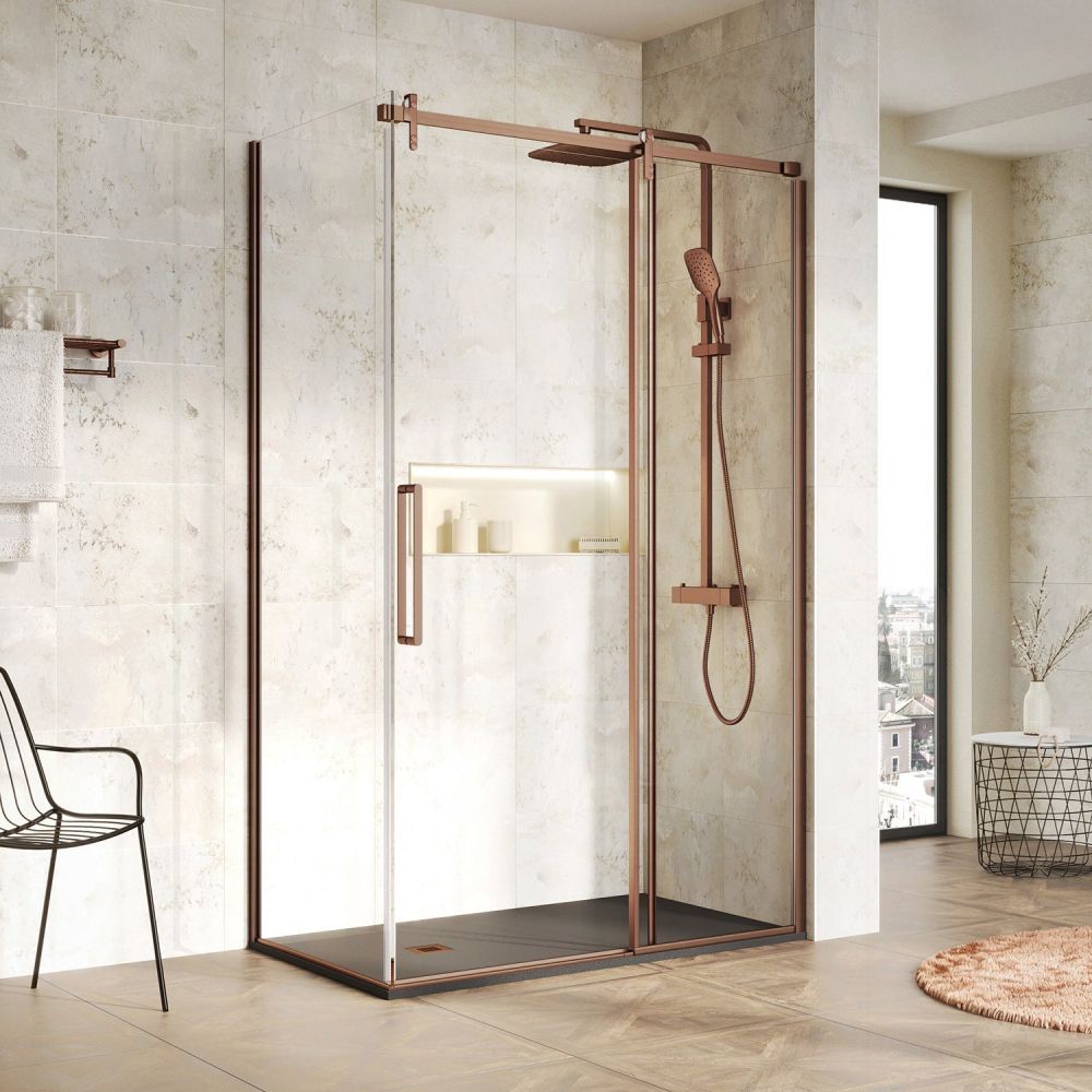 Ryland Brushed Bronze Shower Side Panel