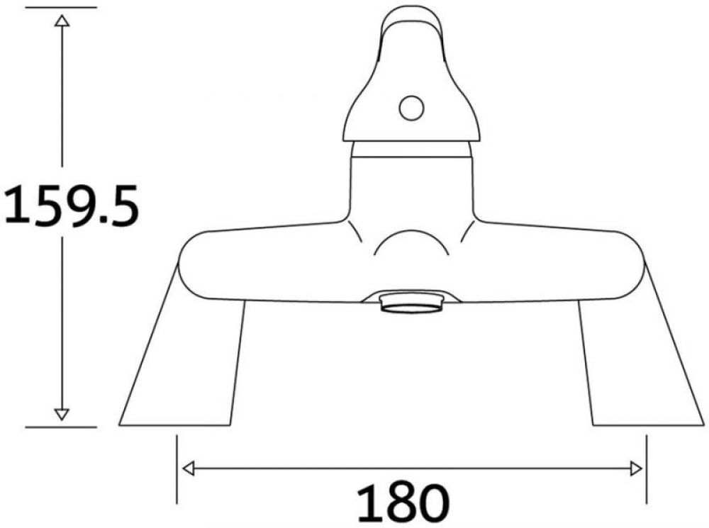 Odell Chrome Bath Filler Tap Dimension Drawing