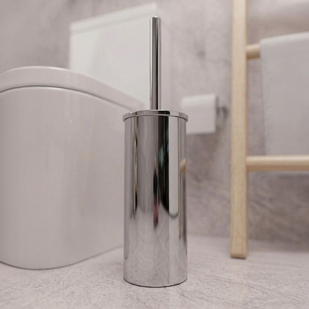 Round Chrome Toilet Brush