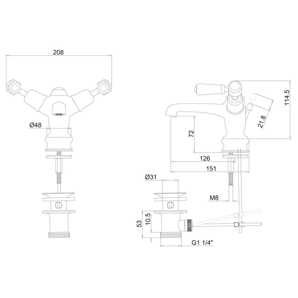 Burlington Kensington Regent Chrome Basin Mixer Tap