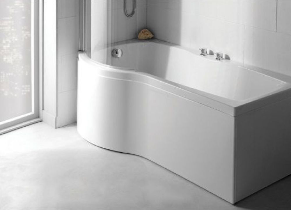 Carron Sigma Left Hand Carronite P-Shape Shower Bath 1800x750-900mm