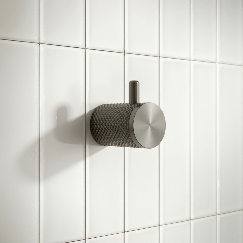 Moray Gunmetal Knurled Robe Hook