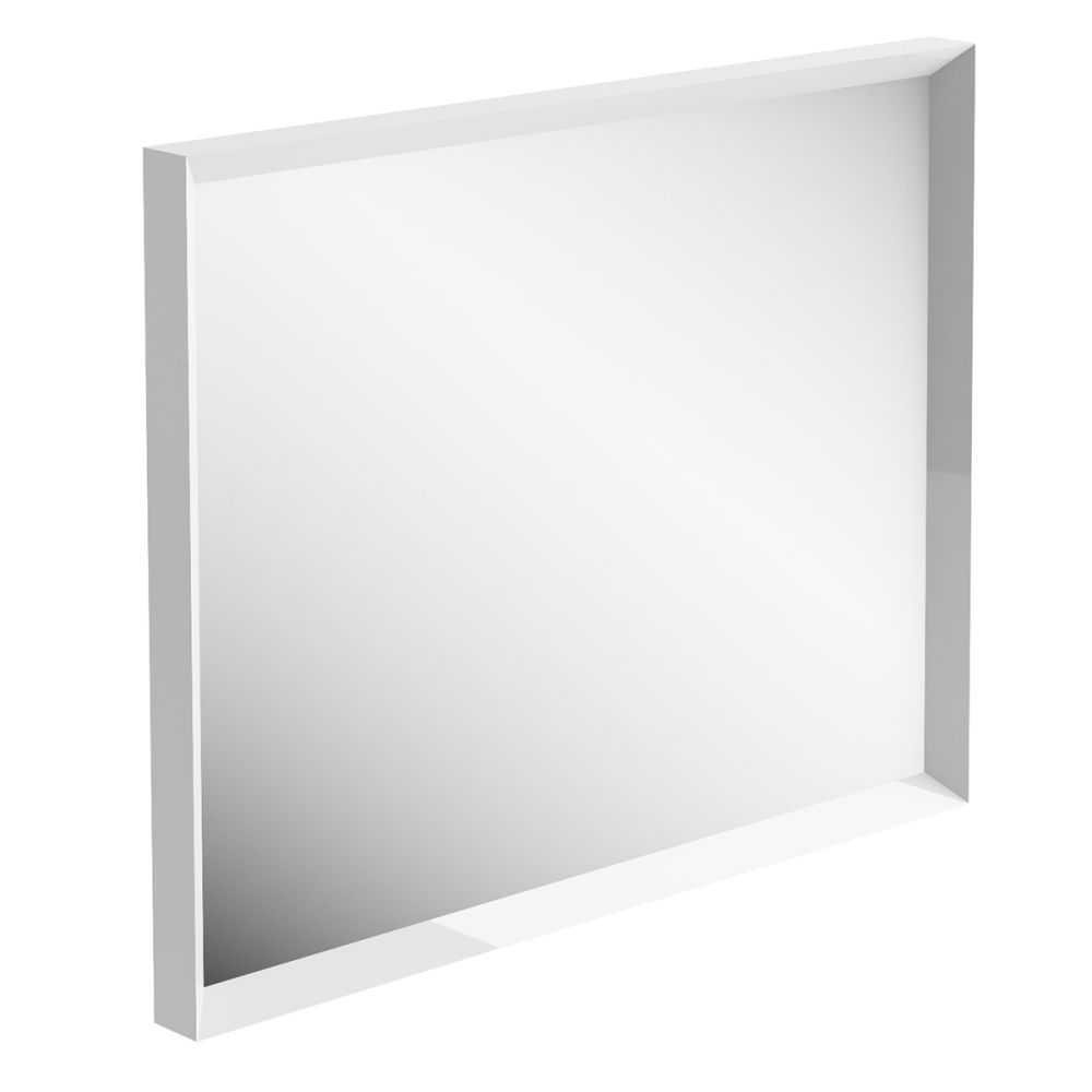 Venus Gloss White Beveled Edge Framed Bathroom Mirror 750x600mm