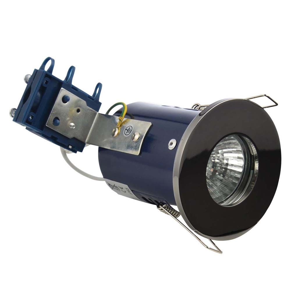 Round Black Fire Rated LED Shower Light