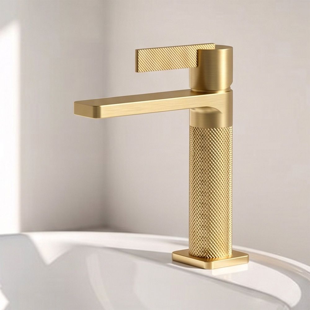 Thane Brushed Gold Basin Mono Tap & Waste 210837 roomset
