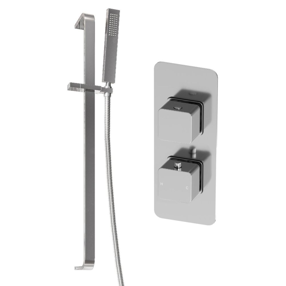 Liva Chrome Concealed Shower Valve & Slide Rail Pack
