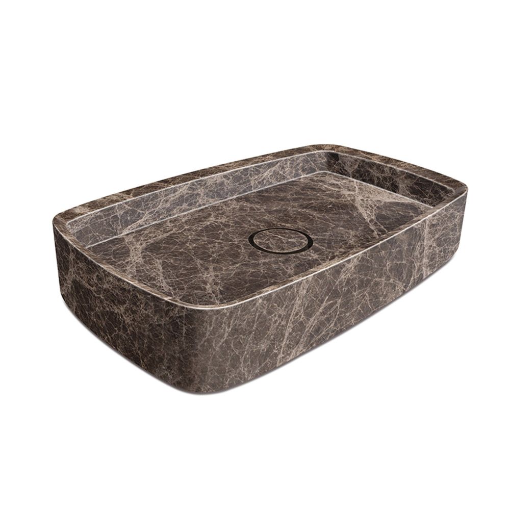 Marzio Emparador Dark Honed Marble Rectangle Basin 212986