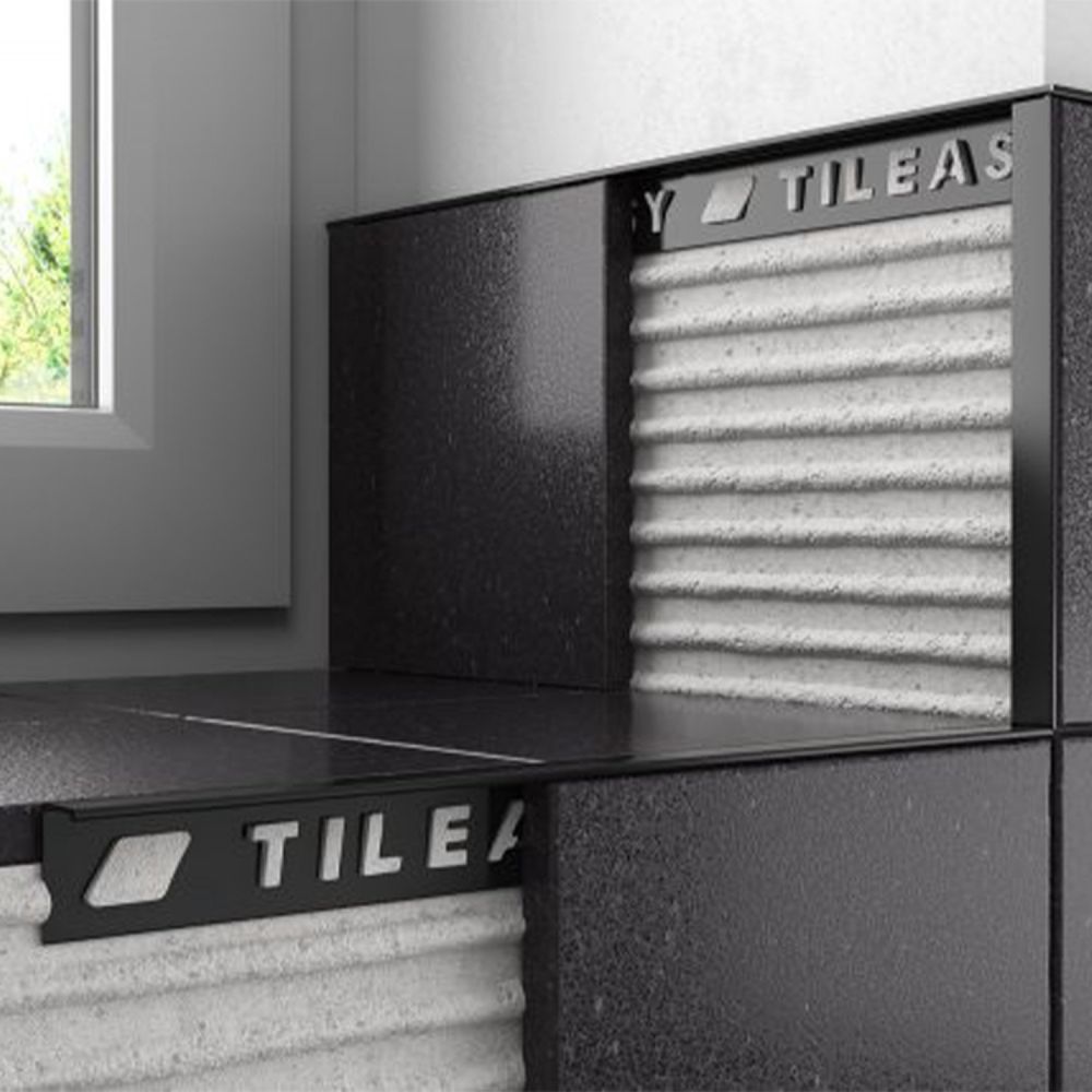 Tileasy Square 10mm Matt Black Tile Trim