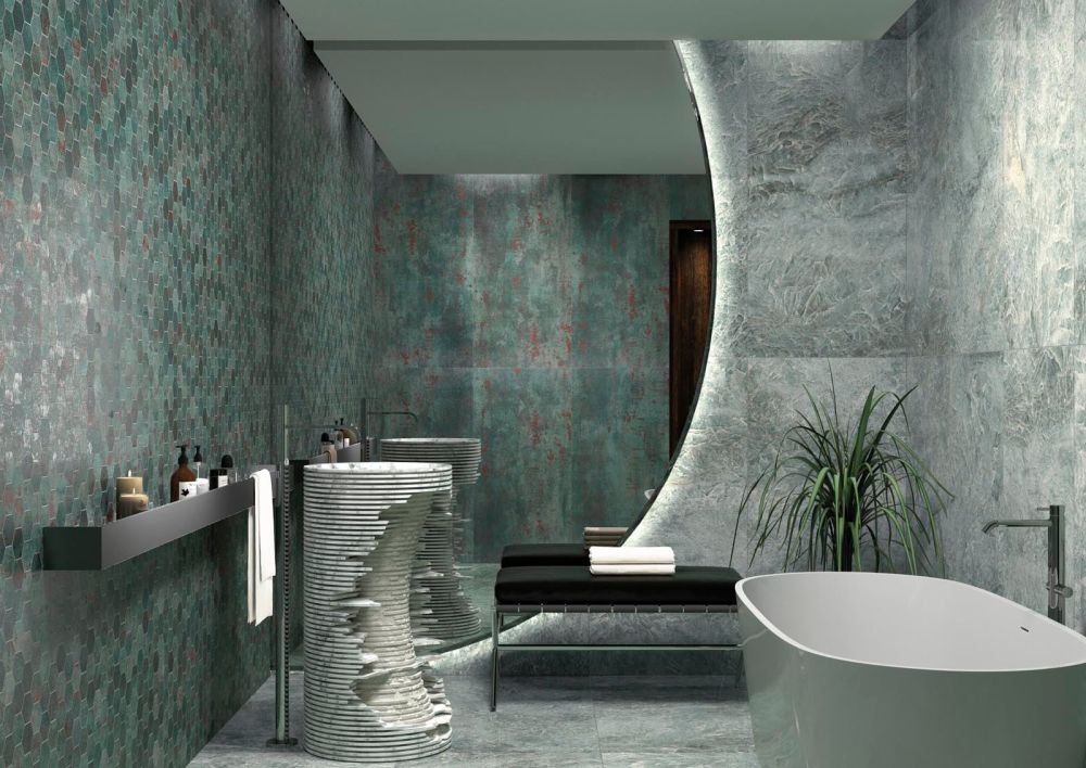 Metallon Hexagon Seagreen Mosaic 225x325mm