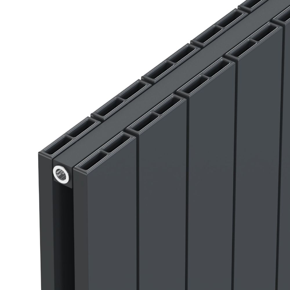 Tesoro Anthracite Textured Double Reversible Aluminium Radiator 600x1235mm