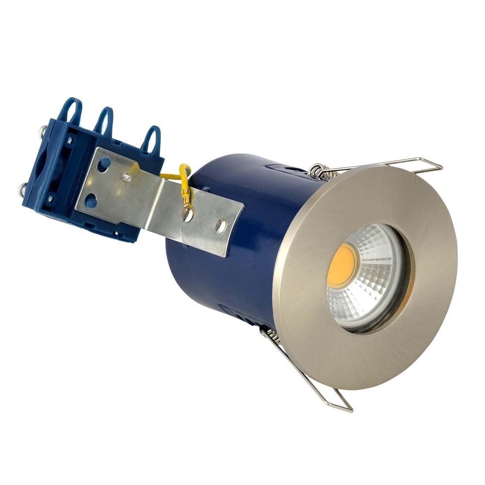 Round Satin Fire Rated LED Shower Light