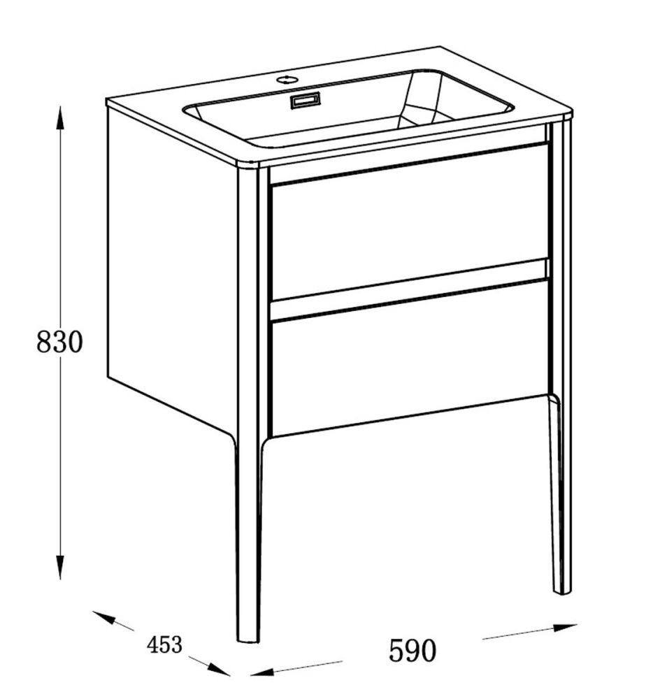 Stonehouse French Grey Vanity Unit with Integrated Basin 600mm
