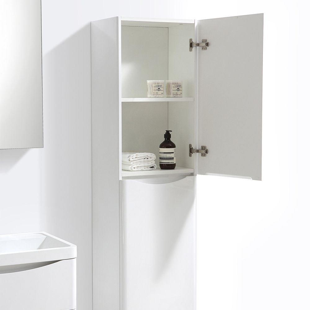 Erin Gloss White Wall Mounted Right Hand Tall Storage Cabinet