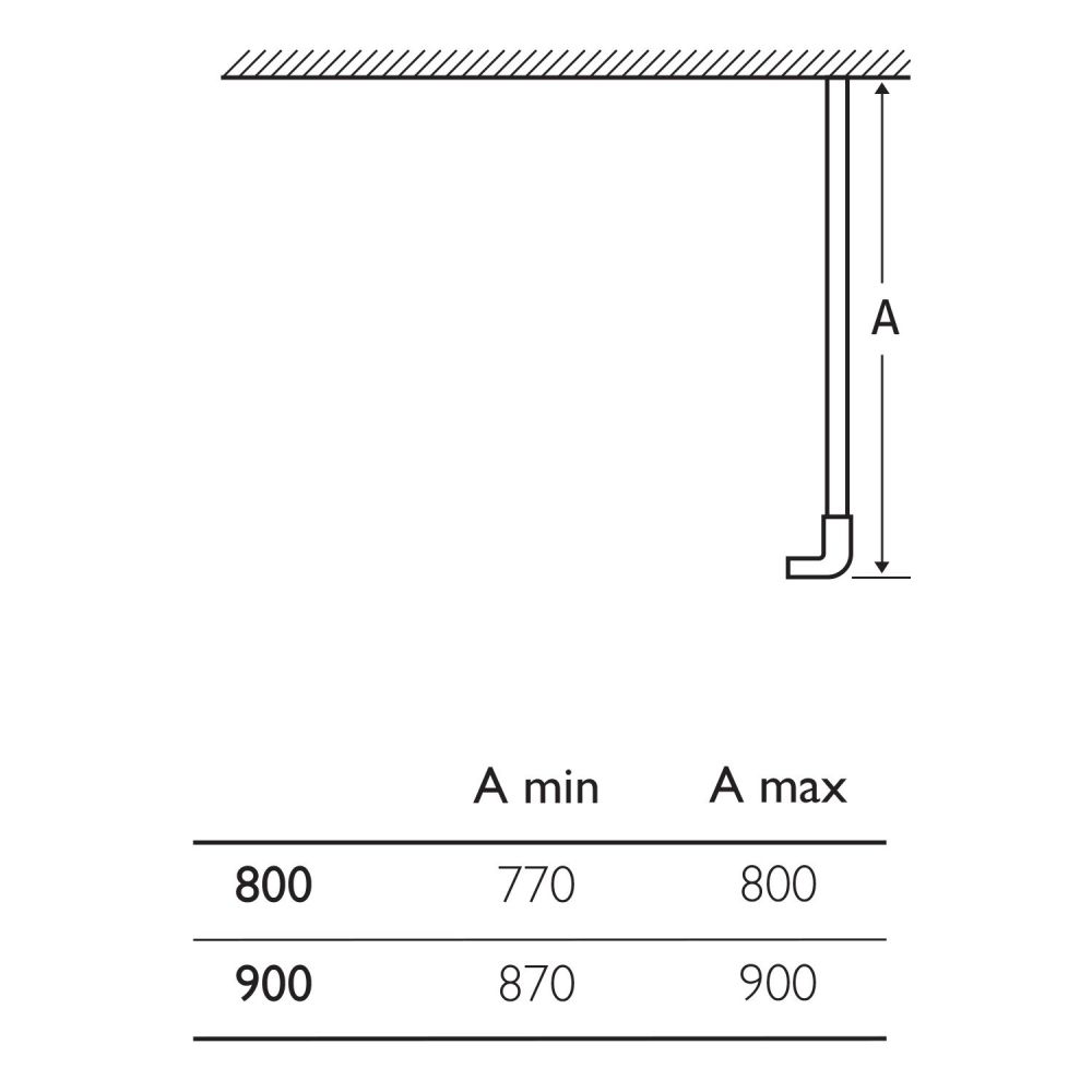 Norr Chrome Shower Side Panel Spec Drawing