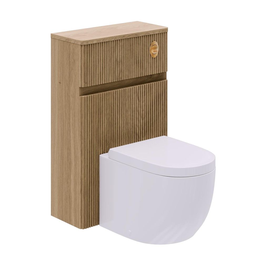 Wish Ribbed WC Unit in Natural Oak