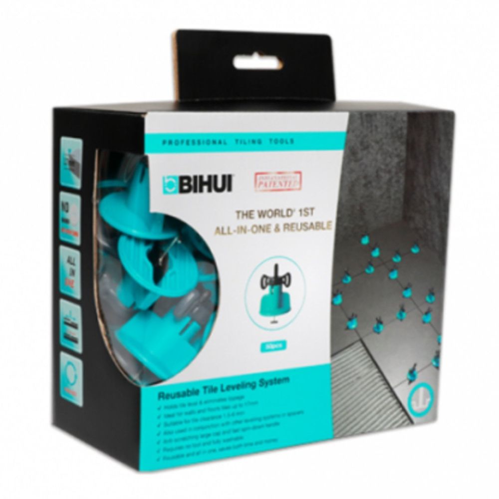 BIHUI T-Spin Levelling System 1.5mm (50pcs) - BU-TSL50