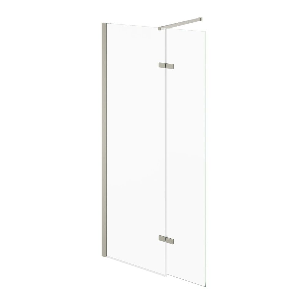 Royle Nickel Wetroom Shower Screen with Hinged Panel 700mm