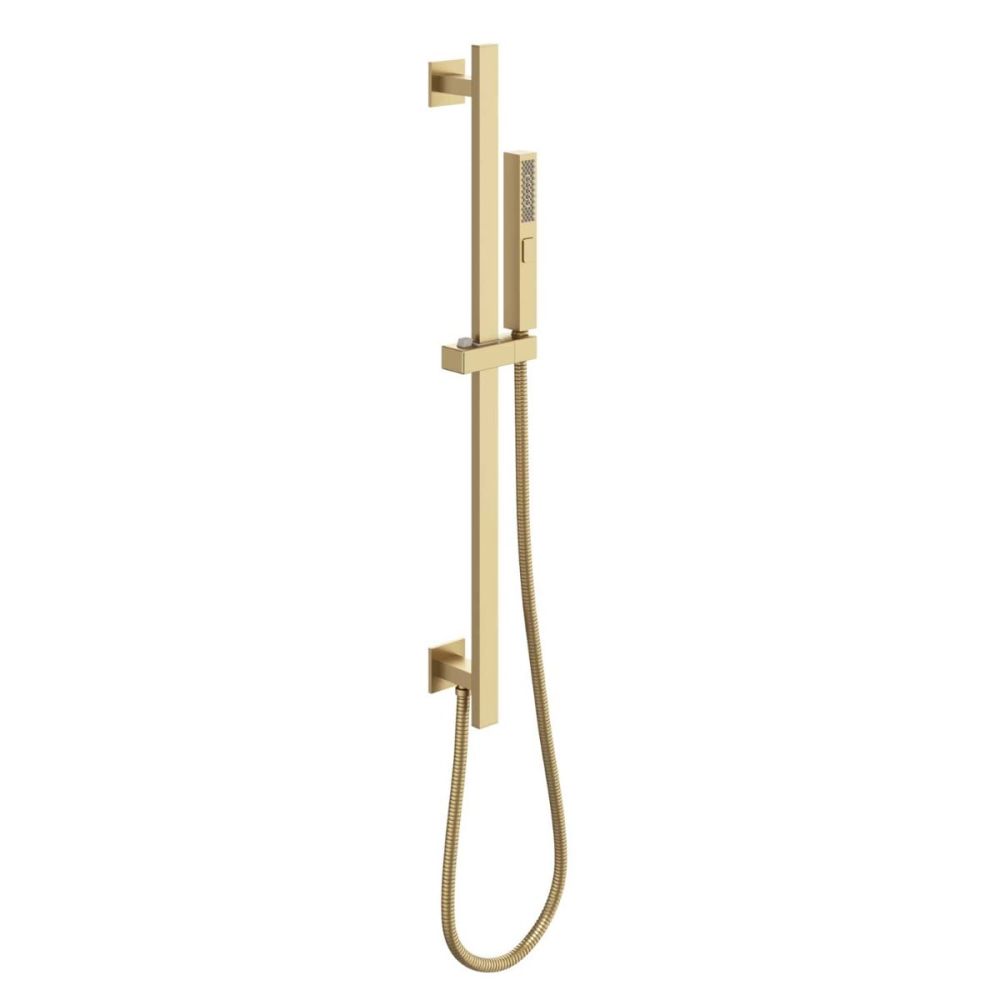 Zena Brushed Gold Square Shower Slide Rail Kit