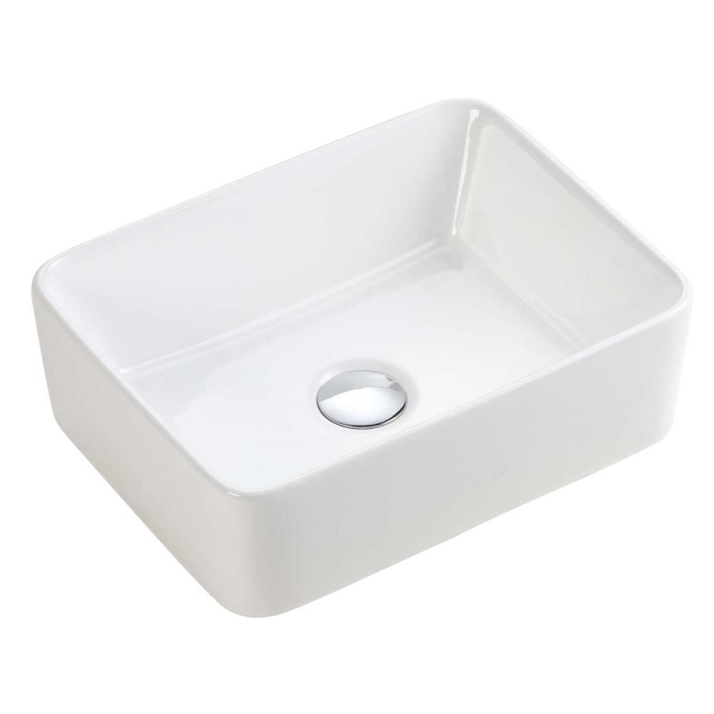 Ursula White Rectangle Countertop Basin