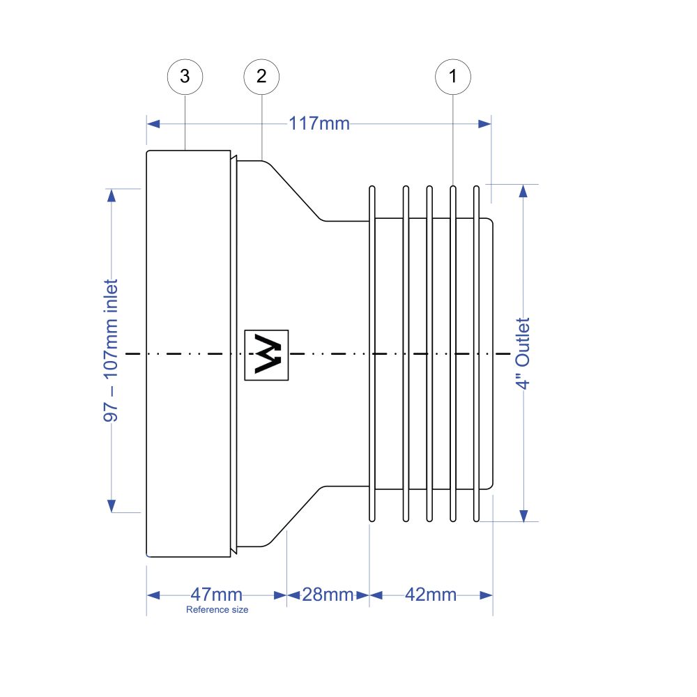McAlpine Straight WC Connector - WC-CON1 SPEC