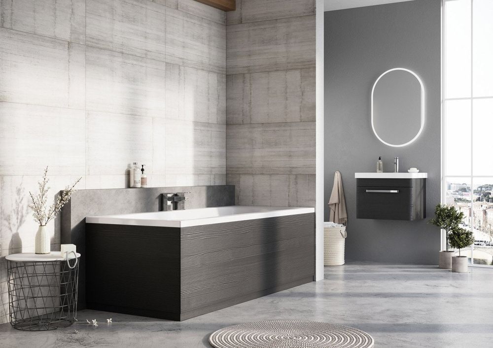 Esk Textured Black Front Bath Panel 1800mm