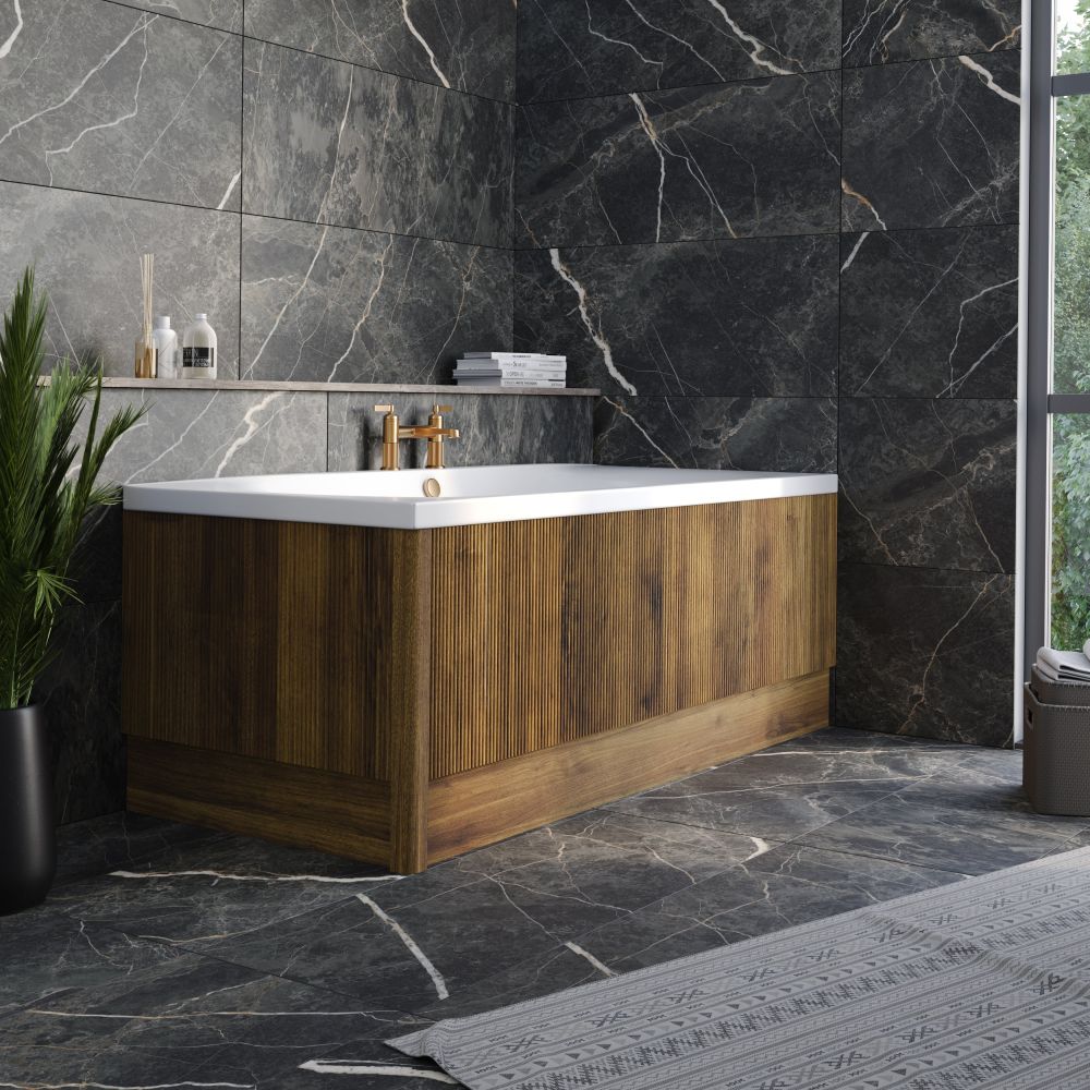 Wish Ribbed Front Bath Panel in Walnut