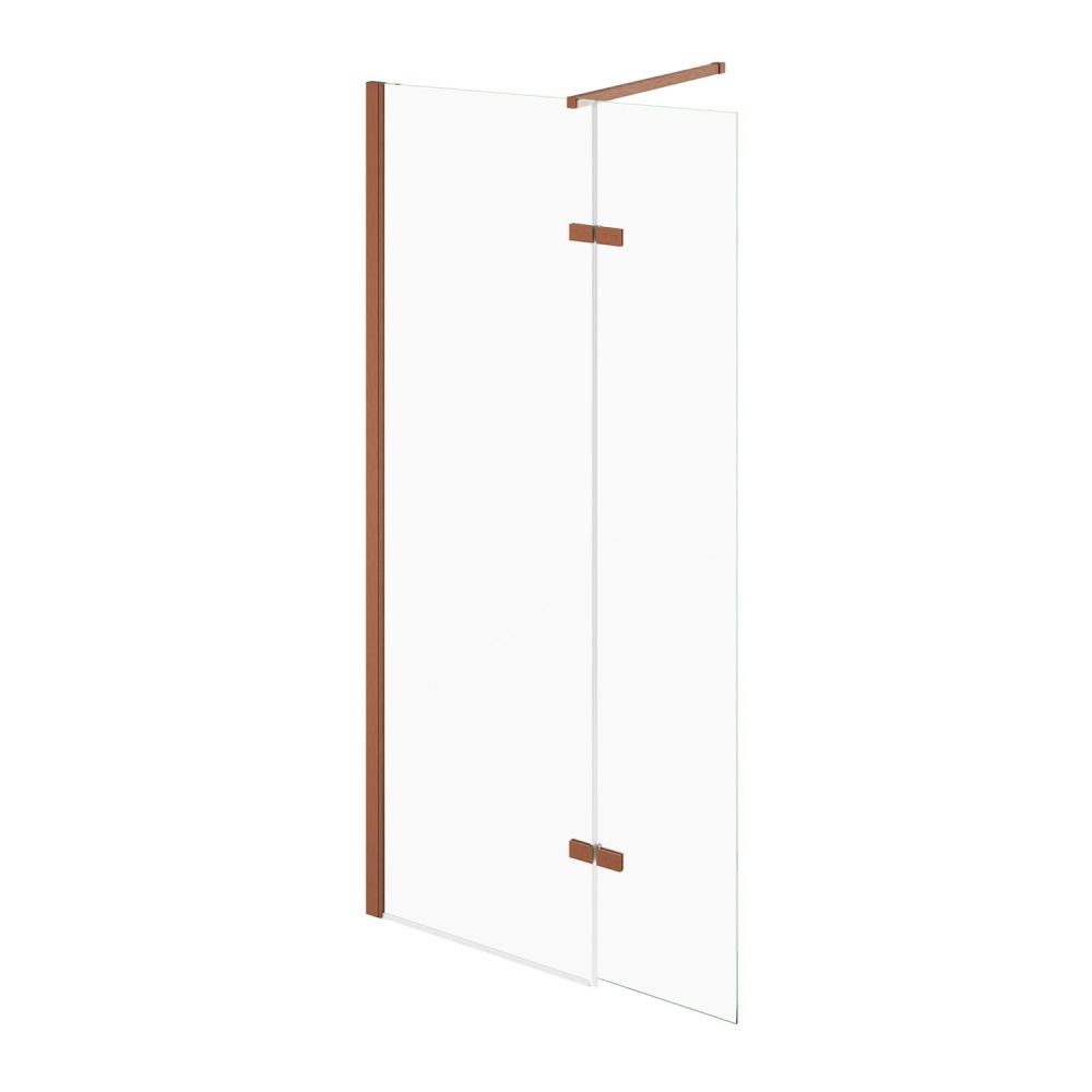 Royle Bronze Wetroom Shower Screen with Hinged Panel