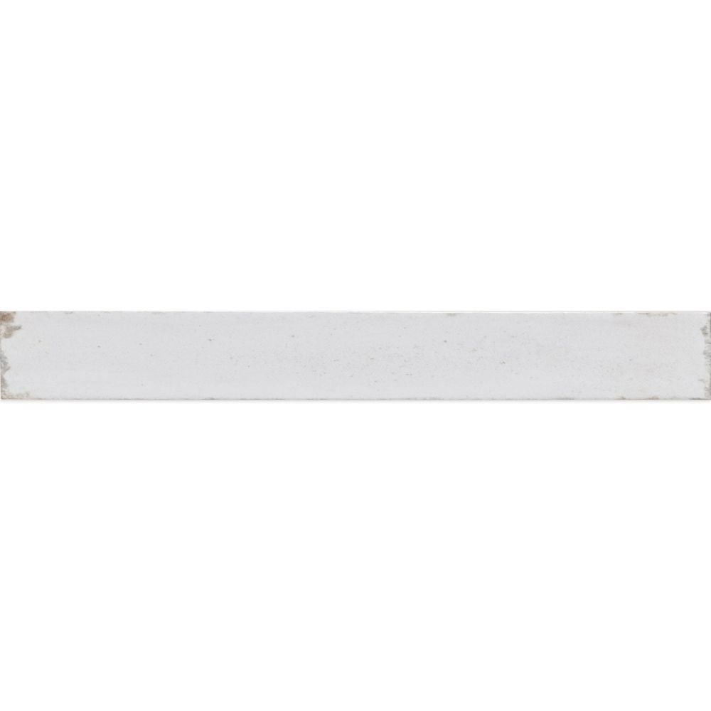 Capri White Gloss Ceramic Brick Tile - 400x50mm