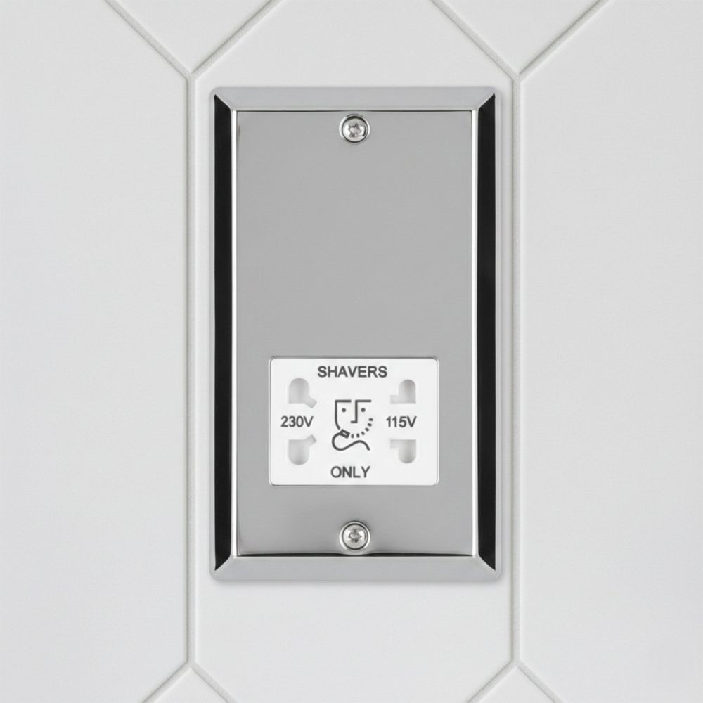 Dual Voltage Chrome Shaver Socket 2